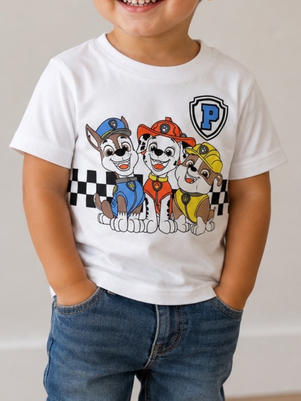 Nickelodeon Paw Patrol T-Shirt Toddler Size 2T White Large Graphic